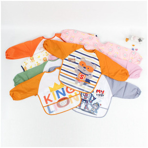 Smock Waterproof Dirt Painting Clothing Waterproof Baby Girl Boy Long Sleeve Cartoon Apron Bibs